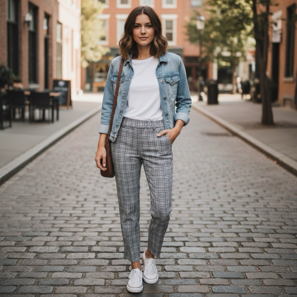 Woman’s cropped size 10 houndstooth pants